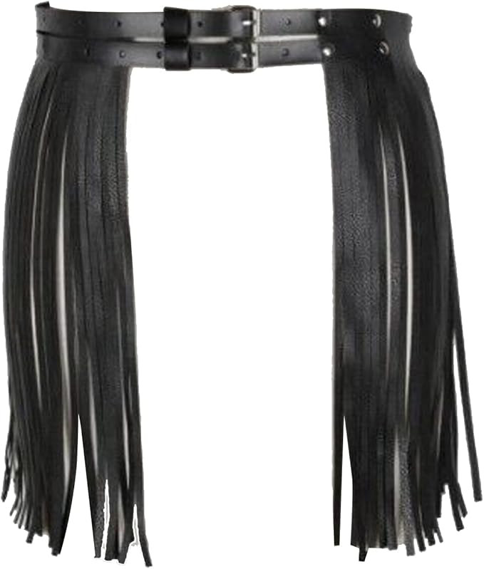Women Leather Tassel Waist Belt,Women Punk Waist Belt Tassel Fringe Skirt Belt,Wide Tassel Waist ... | Amazon (US)