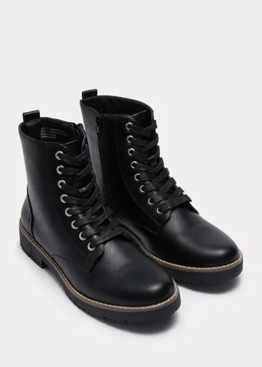 Soleflex Black Lace Up Boots | Matalan (UK)