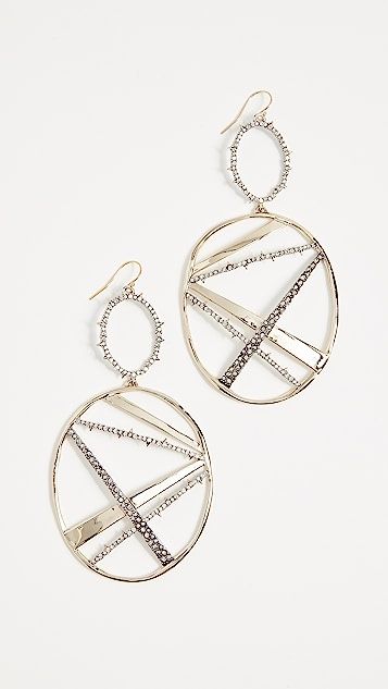 Crystal Plaid Oversize Dangling Earrings | Shopbop