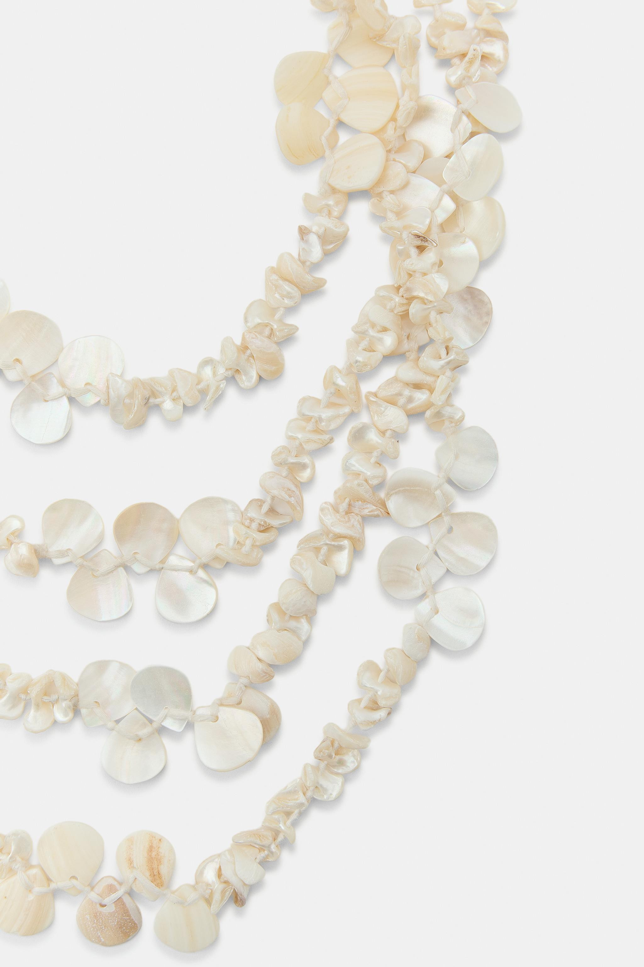 MOTHER-OF-PEARL EFFECT NECKLACE | Zara US