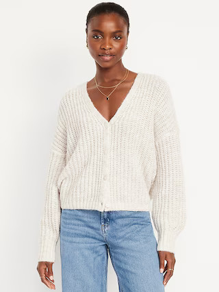 Wool-Blend Shaker-Stitch Cardigan Sweater | Old Navy (US)