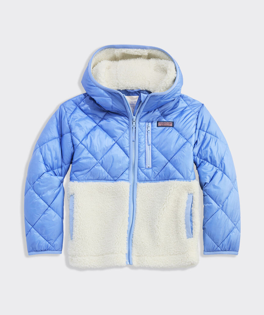 Girls' Metallic High-Pile Puffer Jacket | vineyard vines