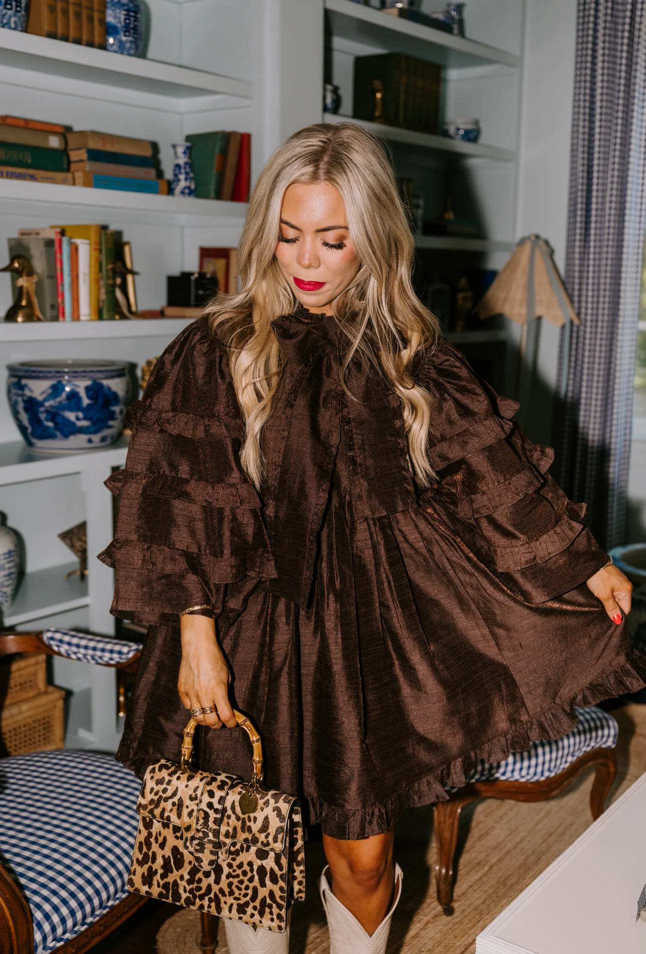 Josephine Dress in chocolate | Elizabeth Wilson Designs