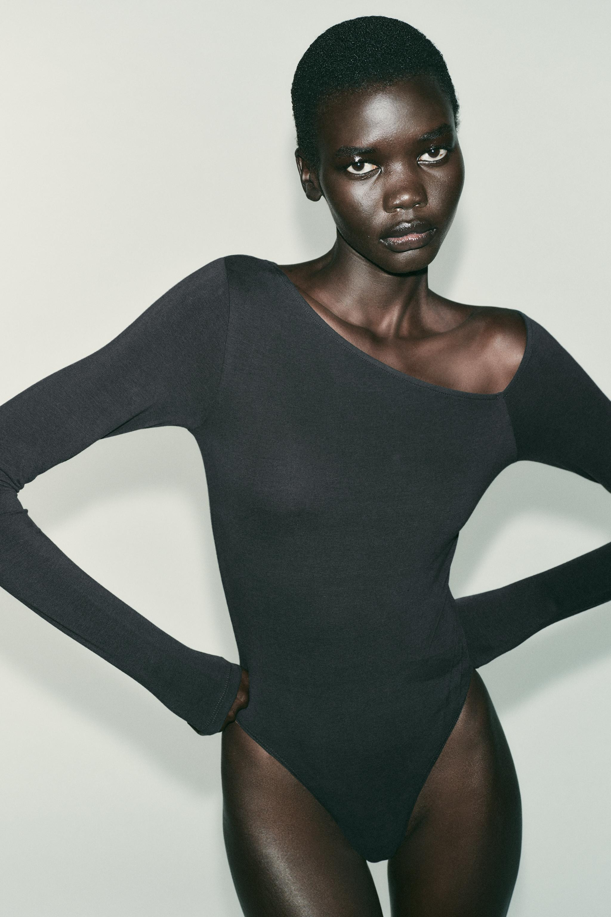 ASYMMETRIC LONG SLEEVE BODYSUIT | Zara US