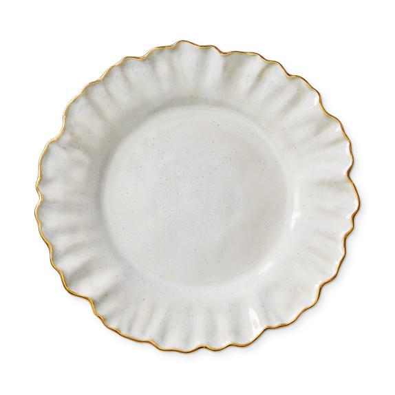 Ruffled Gold Rim Dinner Plates | Williams-Sonoma