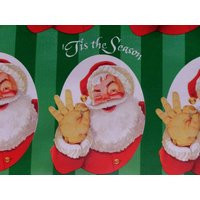 Vintage ""Tis The Season Christmas Winking Santa Gift Wrap Wrapping Paper | Etsy (US)