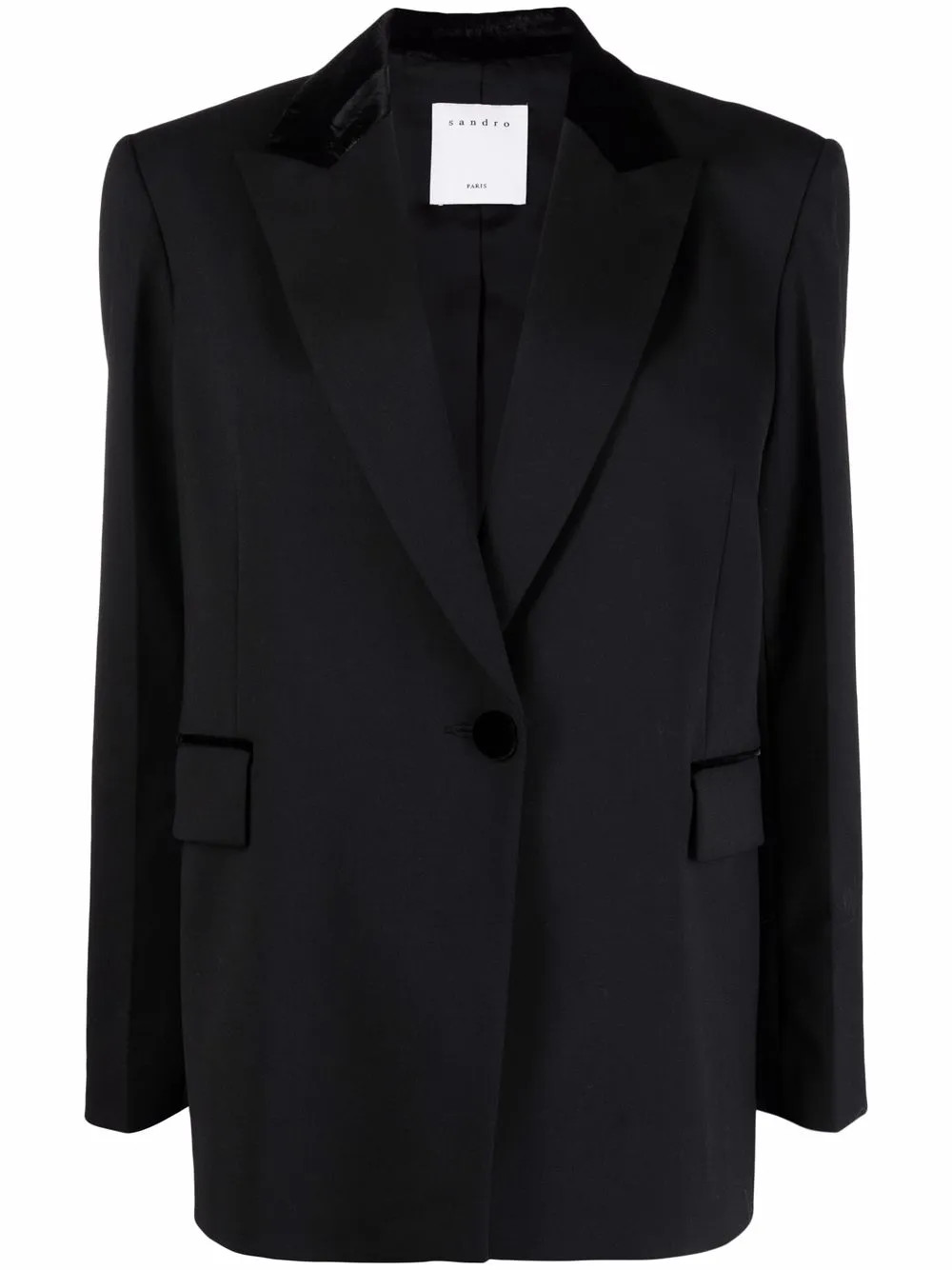 SANDRO Oversized single-breasted Blazer - Farfetch | Farfetch Global