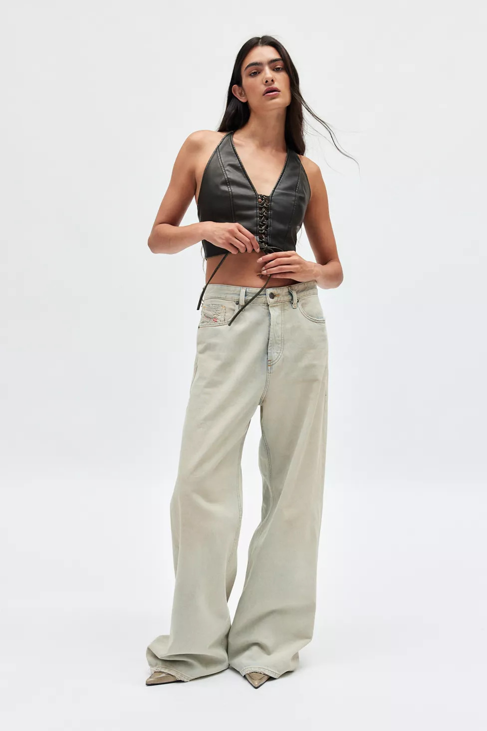 Silence + Noise Teya Faux Leather Halter Top | Urban Outfitters (US and RoW)