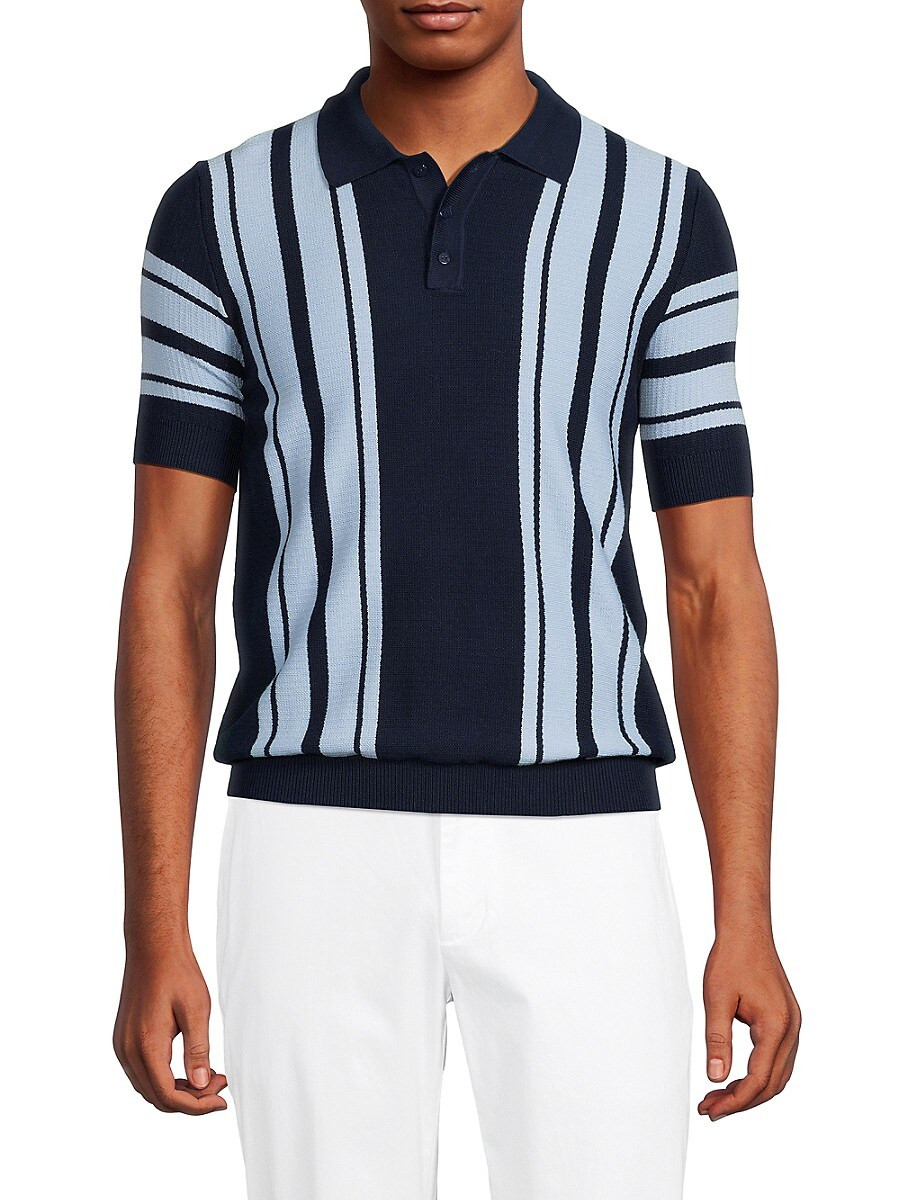 Max 'n Chester Men's Racing Stripe Sweater Polo - Blue - Size M | Saks Fifth Avenue OFF 5TH