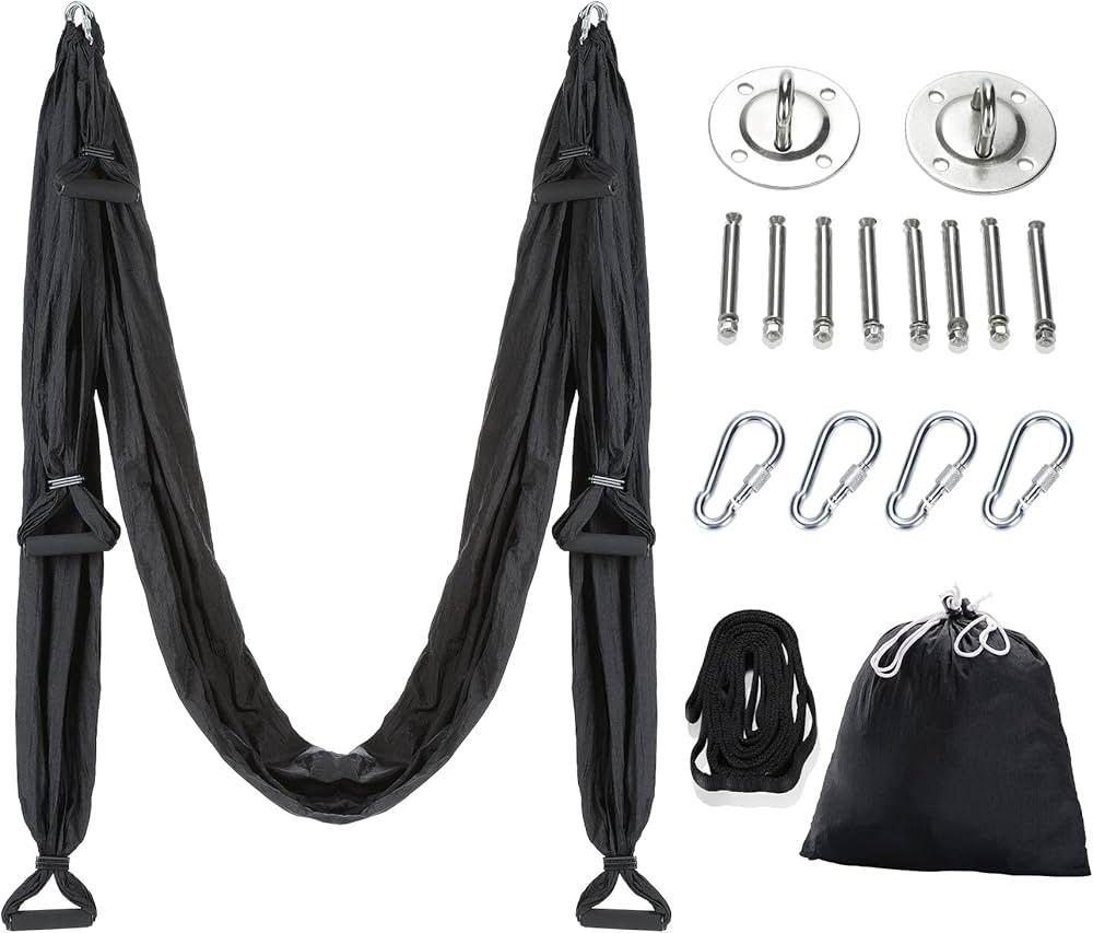 ZELUS Aerial Yoga Swing Sling Strong Yoga Hammock Kit Set Trapeze Inversion Equipment Include 2 E... | Amazon (US)