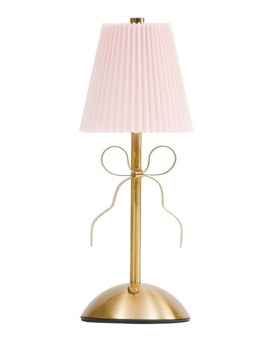11.75in Metal Rechargeable Bow Touch Lamp | TJ Maxx