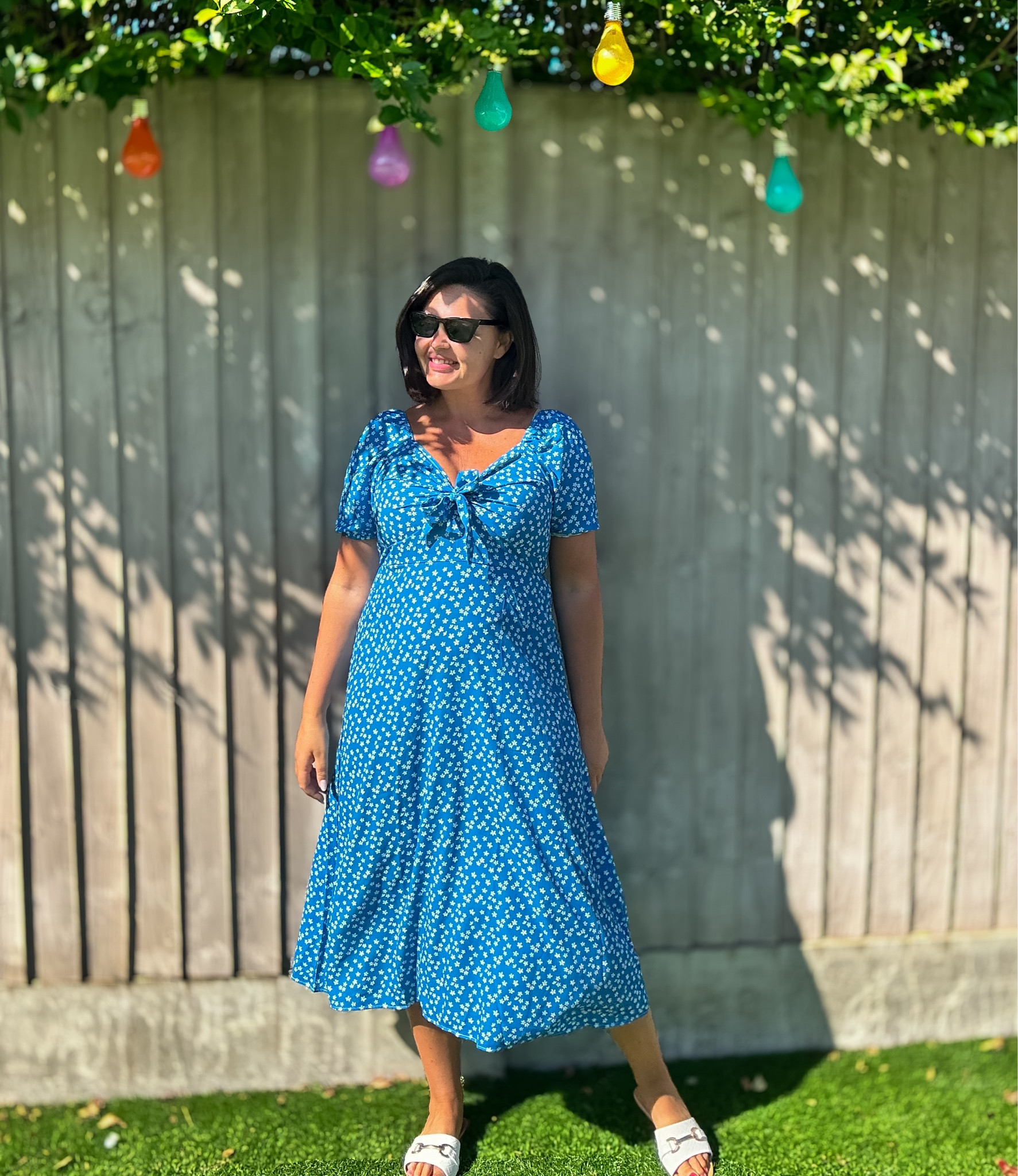 Summer dress from Matalan - cute floral blue print midi dress with a bunny tie front 

#LTKuk #LTKsummer #LTKmidsize