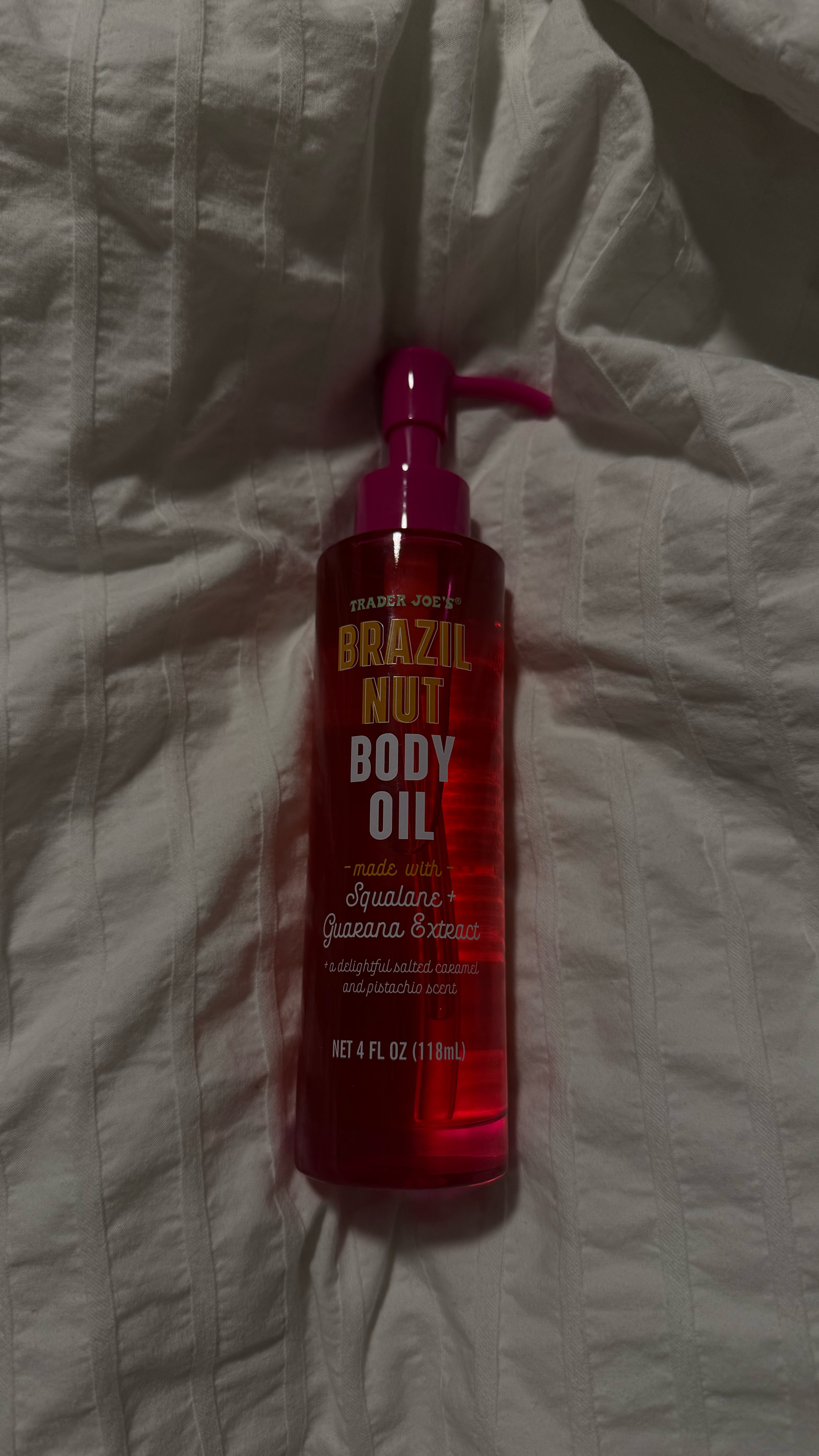 Glow like a goddess with Trader Joe’s Brazil Nut Body Oil ✨ This luxurious, fast-absorbing oil leaves your skin silky smooth and nourished with a warm, tropical scent. Your new self-care essential! #RadiantSkin #BrazilNutBliss #TraderJoes