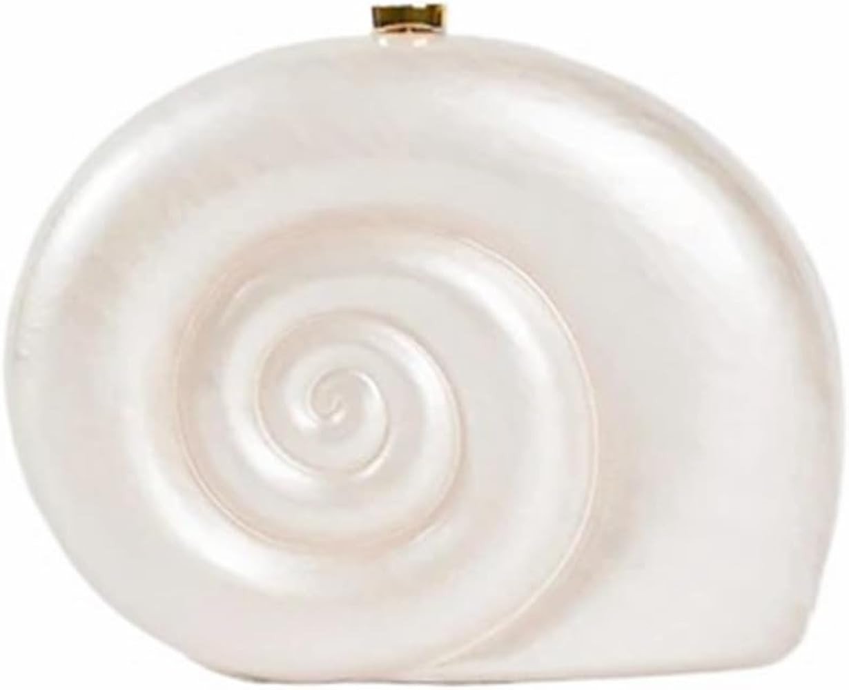 Women Pearl Acrylic Shell Purse Conch Acrylic Clutch Trendy Snail Shape Evening Handbag for Party... | Amazon (US)