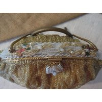 Vintage Gold Beaded Clutch/Ed B. Robinson Purse Hand Made Bead Encrusted in Belgium | Etsy (US)