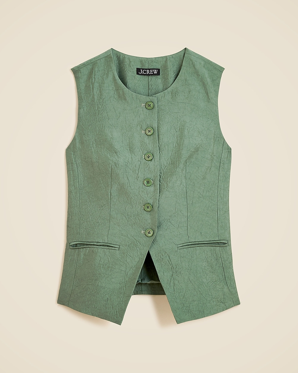Essential cutaway vest top in textured satin | J. Crew US