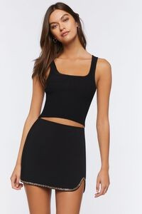 Chain-Trim Slit Mini Skirt | Forever 21 (US)