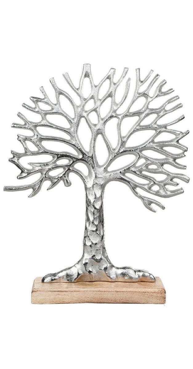 15" Metal  Decorative Tree Accent - Silver-Silver-4319243604300   | Burkes Outlet | bealls