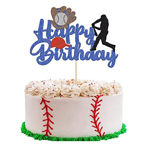 1 Pack Baseball Theme Cake Topper Sports Happy Birthday Baseball Player Cake Decoration for Baseball Sports Party Theme Decoration Supplies | Amazon (US)