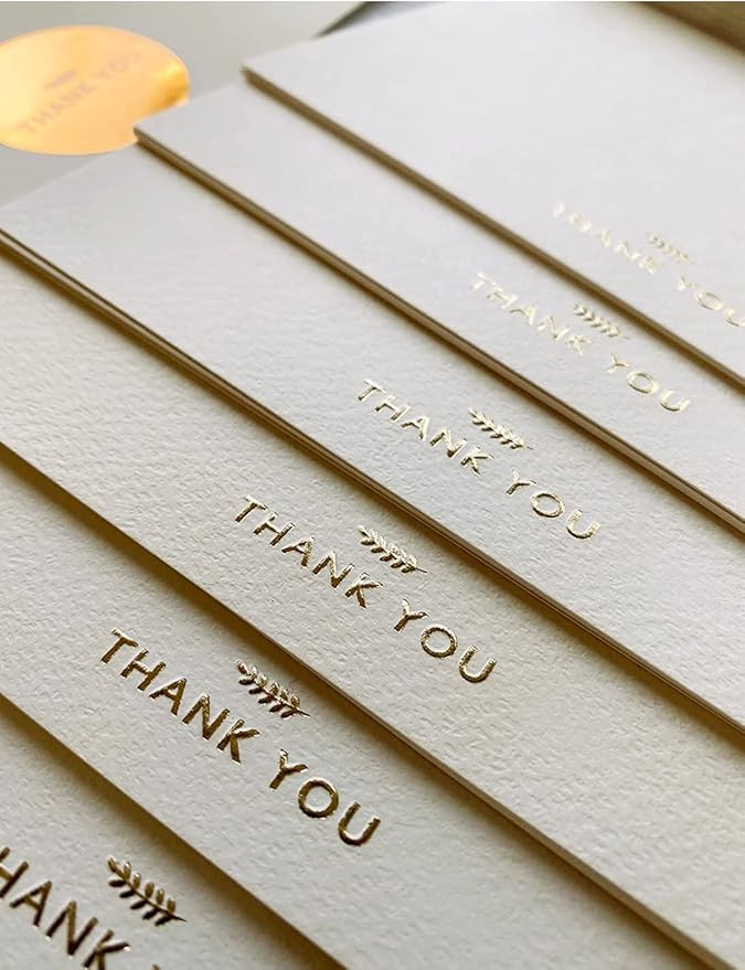 RUN2PRINT (36 Pack) Thank You Cards With Envelopes & Gift of 36 Foiled Stickers - Elegant Emboss ... | Amazon (US)