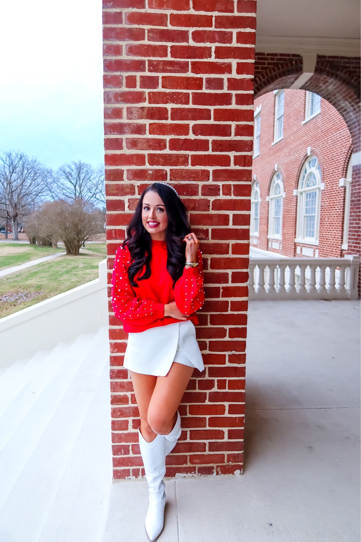 Amazon knit red sweater (small, 5+ colors), under $30 amazon white skort (small, 5+ colors), under $10 amazon pearl headband set and under $36 amazon white western boots (tts, 4 colors) #founditonamazon perfect for spring or valentine’s day!  

#LTKfindsunder50 #LTKsalealert #LTKshoecrush
