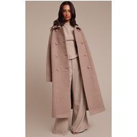 Petite Taupe Boucle Double Breasted Maxi Coat | PrettyLittleThing US