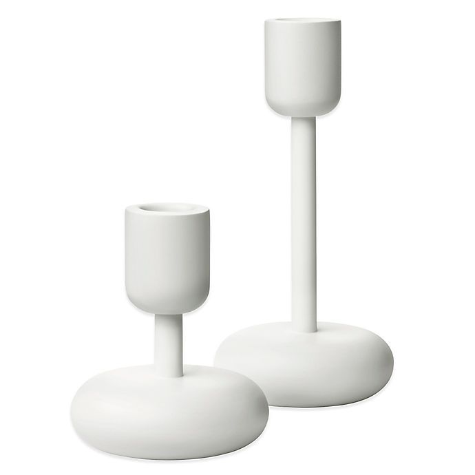 Iittala Nappula Candle Holders in White (Set of 2) | Bed Bath & Beyond