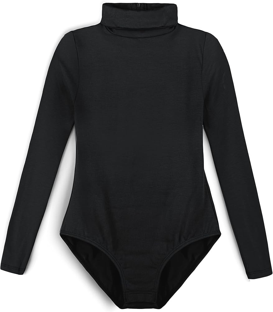 Girls' Team Basic Turtleneck Long Sleeve Leotard with Durable Snaps, Front Lining, Zipper Back | Amazon (US)