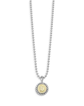 LAGOS Sterling Silver and 18K Yellow Gold Signature Caviar Initial Pendant Necklace, 16 | Bloomingdale's (US)