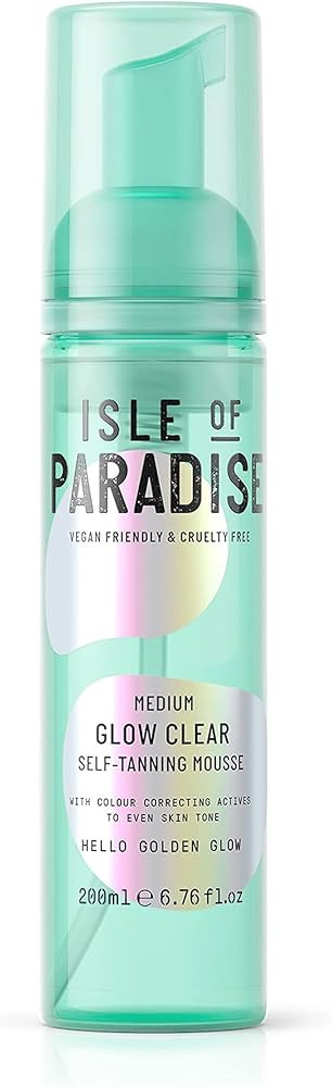 Isle of Paradise Glow Clear Self Tanning Mousse - Color Correcting Tanning Foam, Vegan and Cruelt... | Amazon (US)