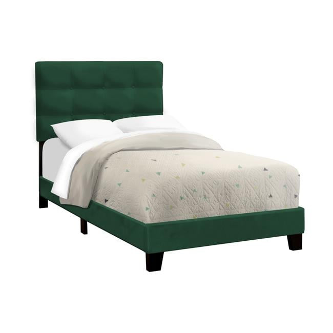 Juvenile Transitional Bed with Upholstered for Youth - Green Velvet - Twin Size | Walmart (US)