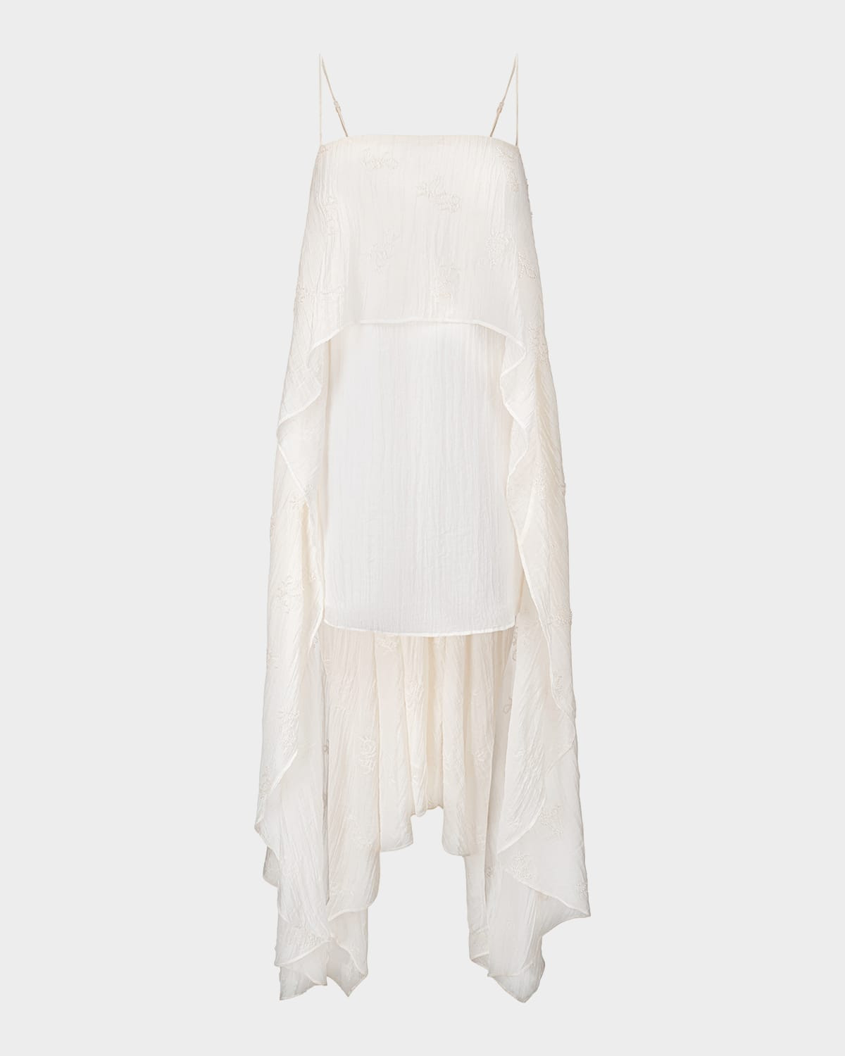 Valencia Beaded Organza High-Low Dress | Neiman Marcus
