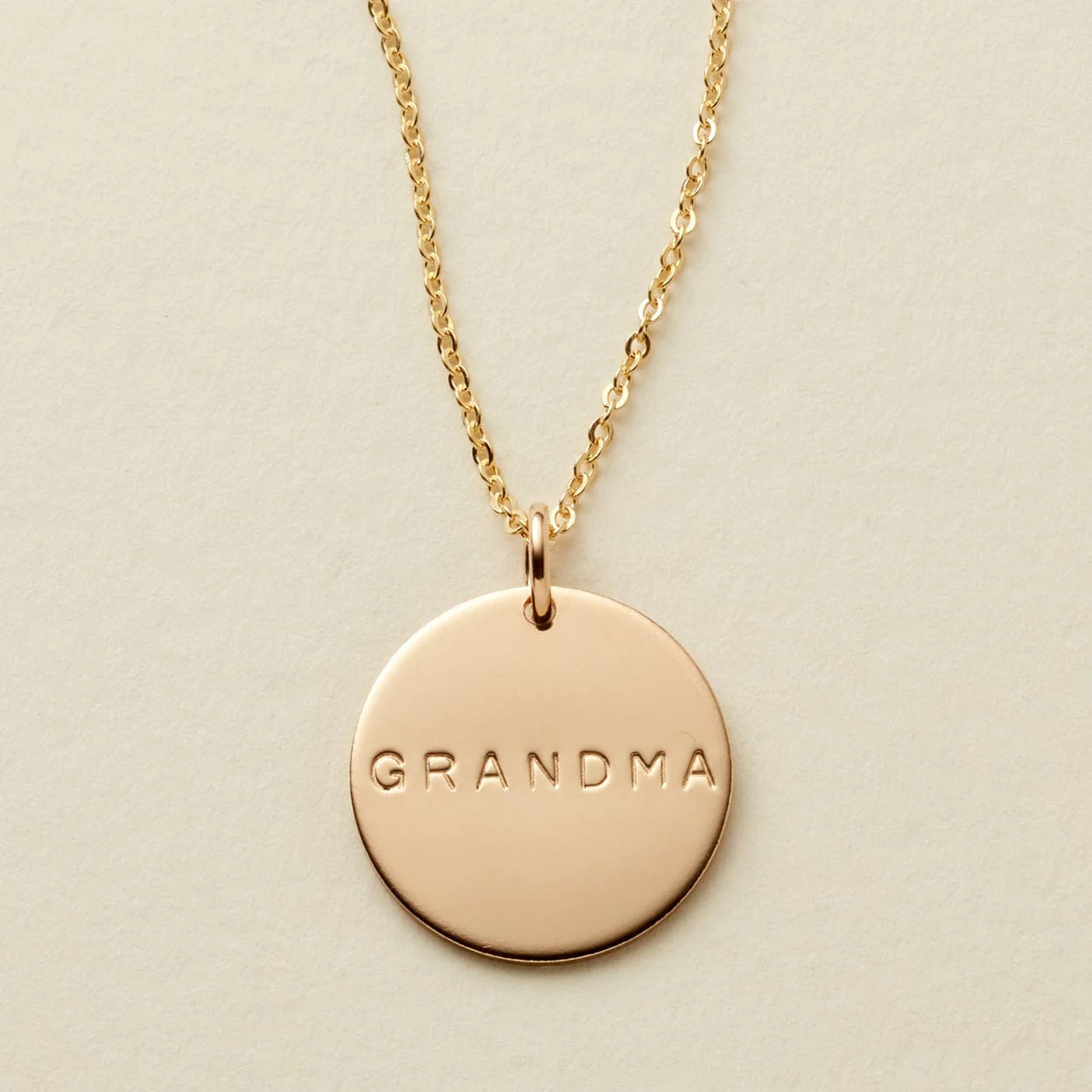 Made By Mary Grandma Disc Necklace | Delicate, Hand Stamped | Made By Mary | Made by Mary (US)
