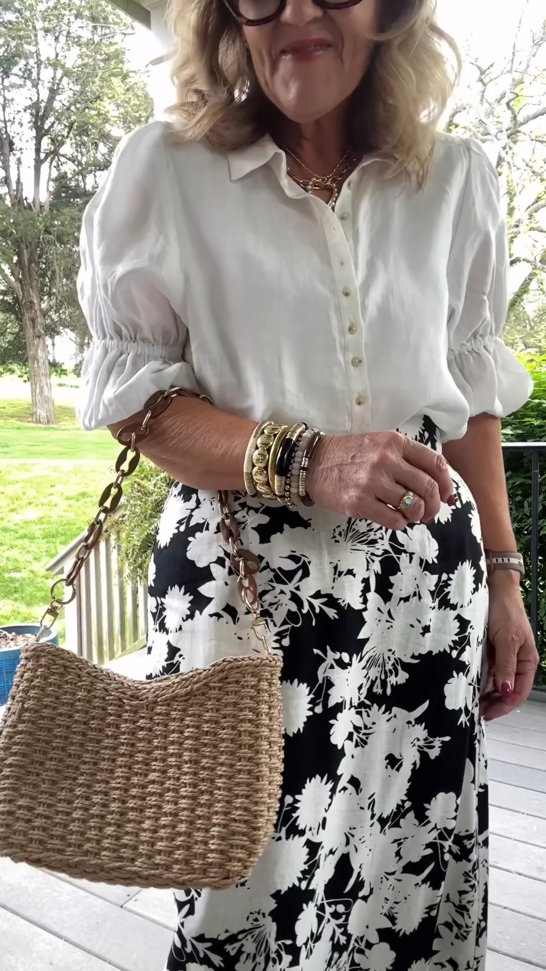 Loft black white maxi skirt and vest. Super chic look. Dresses up or down! 
Skirt I sized down to a 6
Best medium petite 
Target tee medium 
Anthro linen blouse medium 

#LTKFindsUnder100 #LTKOver40 #LTKWatchNow