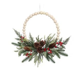22" Red Berry & Foliage Bead Wreath by Ashland® | Michaels Stores