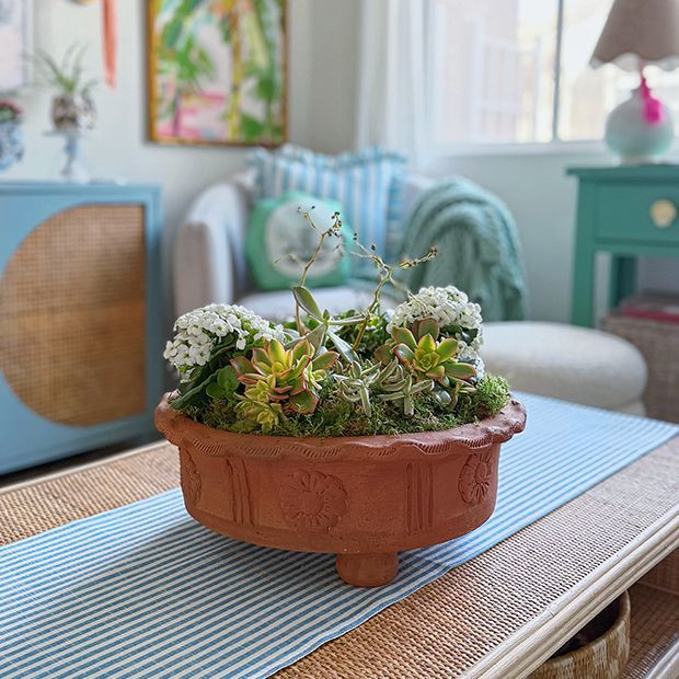 Vintage Reproduction Footed Terracotta Bowl | Antique Farm House