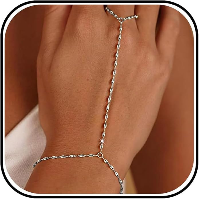Hand Chain Bracelet Gold Ring Bracelet Rhinestone Hand Chain for Women Trendy Jewelry Gifts Birth... | Amazon (US)