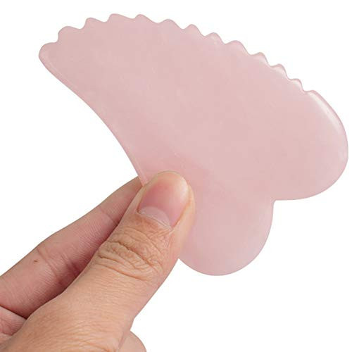 Rose Quartz Gua Sha Comb Massage Tool - Unique Comb Edge Gua Sha Board for SPA & Acupuncture Therapy (Heart Shape) | Amazon (US)