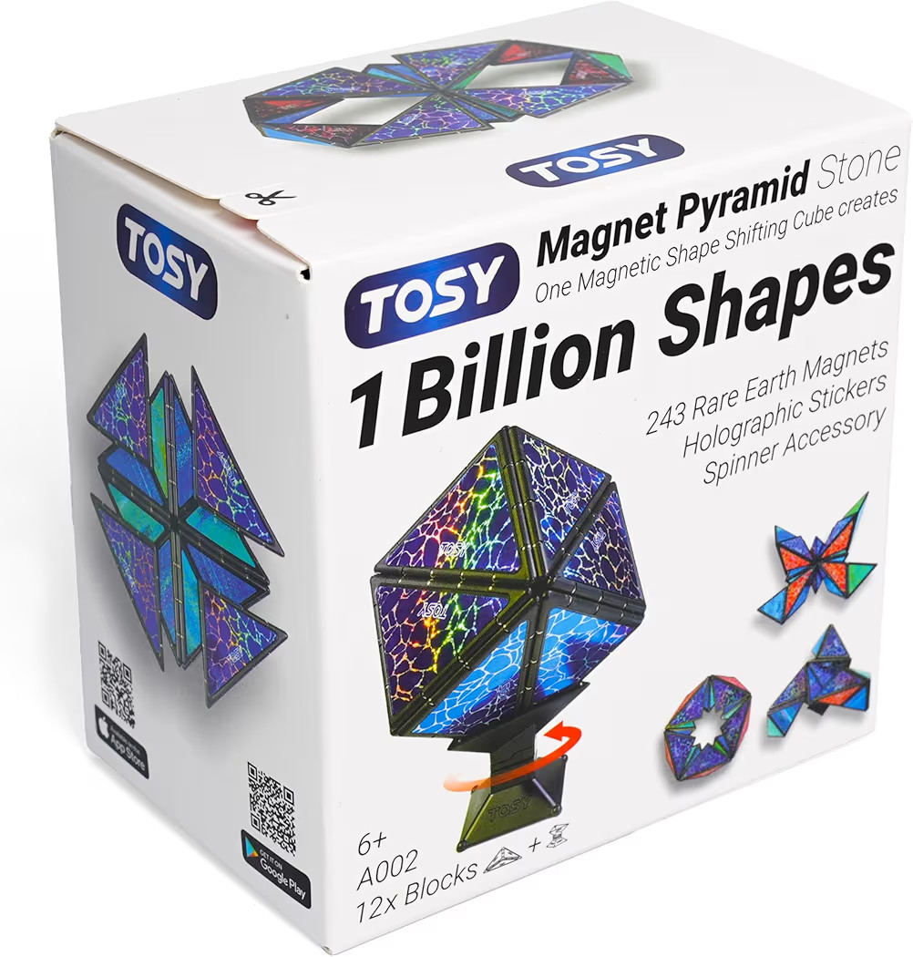 TOSY Magnet Pyramid Stone - 1 Cube Transforms into 1 Billion Shapes, 14 pcs (12 Puzzle pcs and 2 ... | Amazon (US)