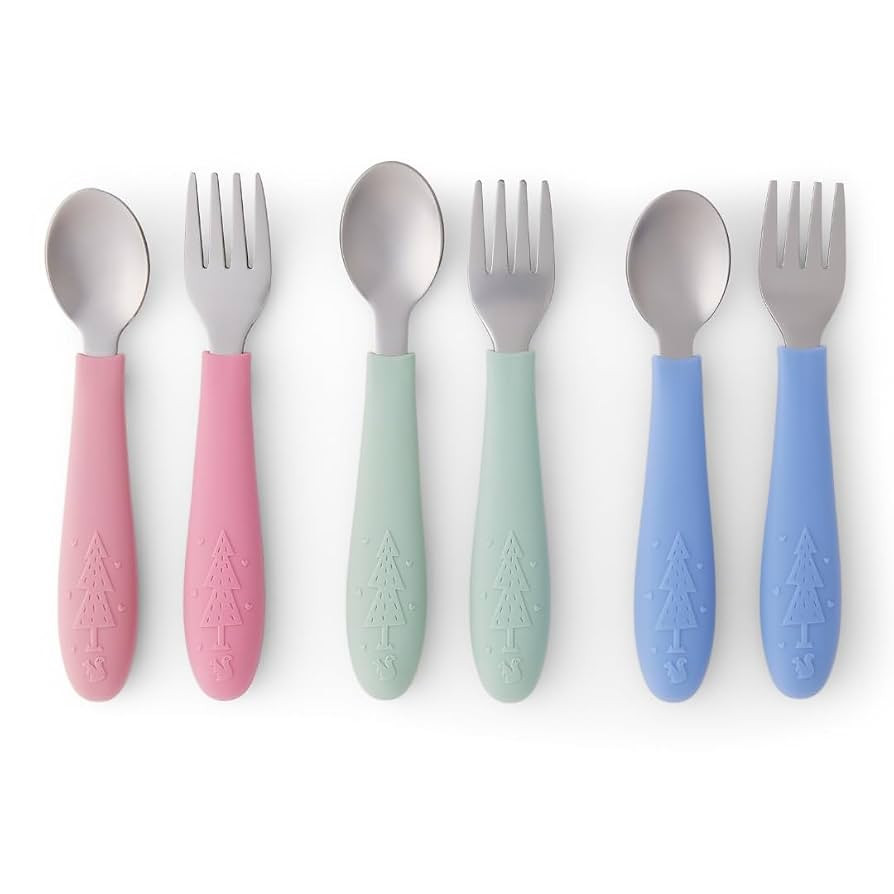 Elk and Friends Kids Silverware with Silicone Handle | Childrens Safe Flatware | Toddler Utensils... | Amazon (US)