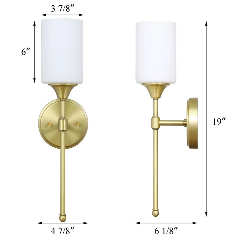 Wall Light 1 Light Wall Sconce With Glass, Bath Vanity Sconce | Wayfair North America