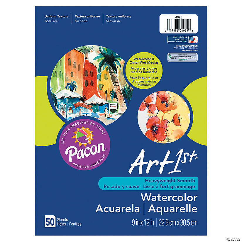 9" x 12" Pacon® Heavyweight Smooth Acid-Free Watercolor Paper - 50 Pc. | Oriental Trading Company