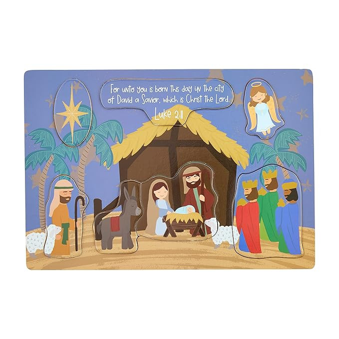 Mud Pie Kids The Nativity Story Wood Puzzle | Amazon (US)