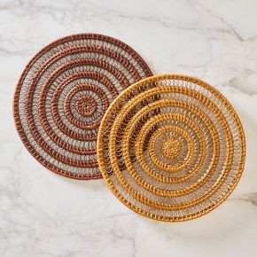 Lucien Rattan Placemats - Honey | West Elm (US)