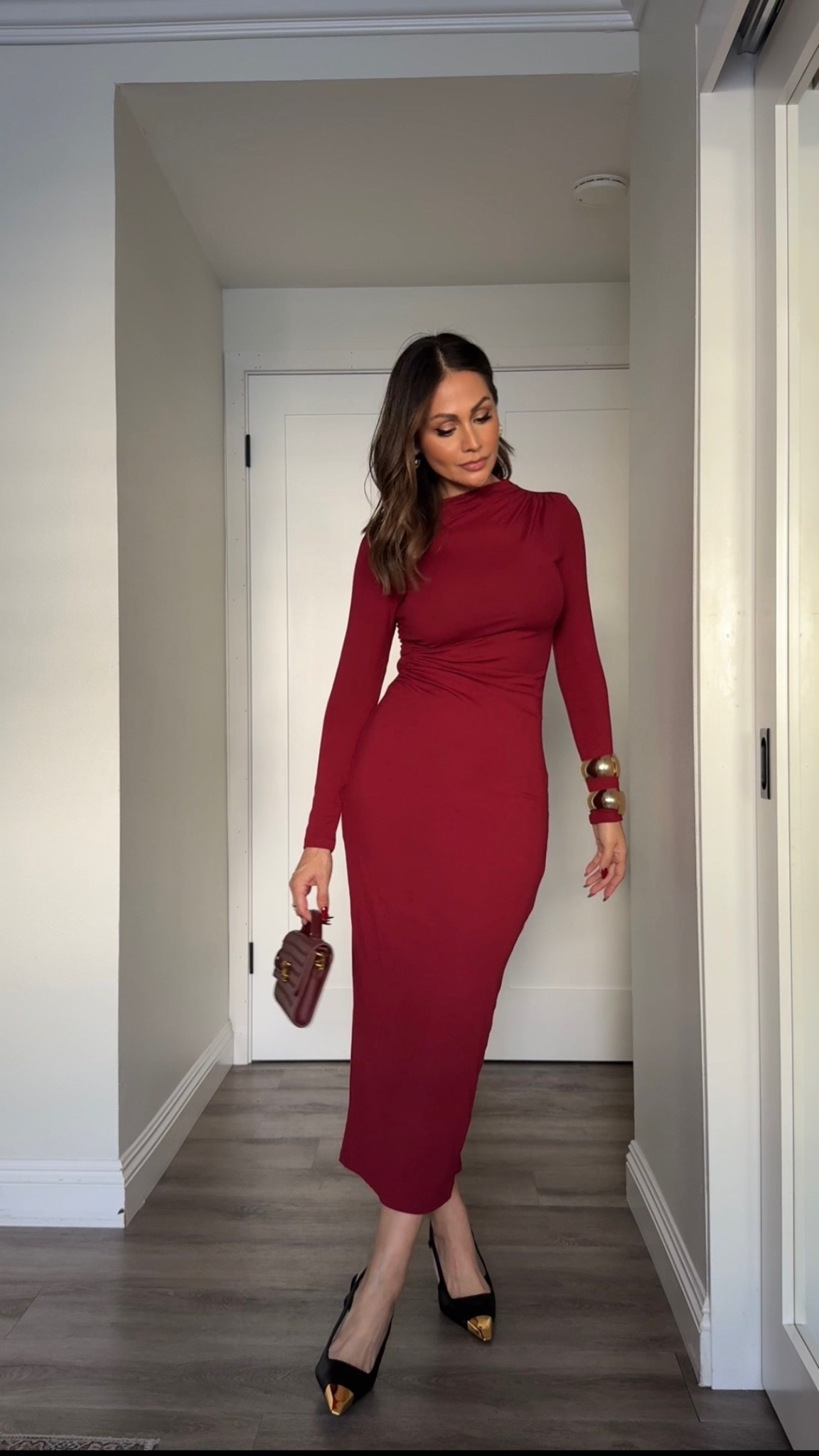 Turn heads in this sleek red dress and heels! 

#LTKHoliday #LTKSeasonal #LTKGiftGuide