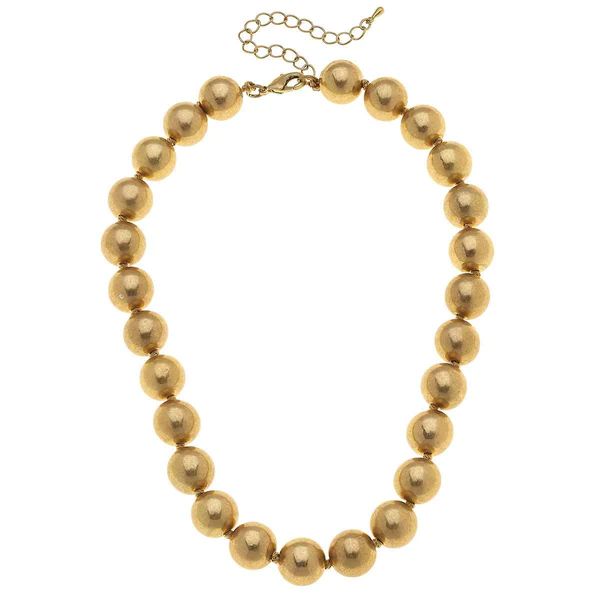 Eleanor Beaded Necklace in Worn Gold | CANVAS