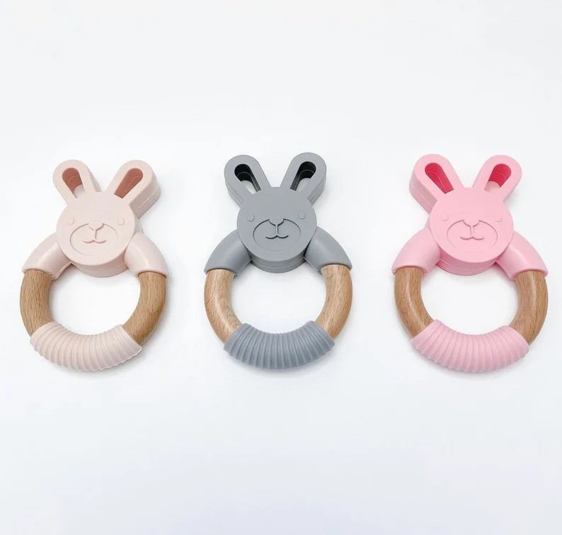 Bunny Teether Baby Teether  Silicone Teether | Etsy | Etsy (US)