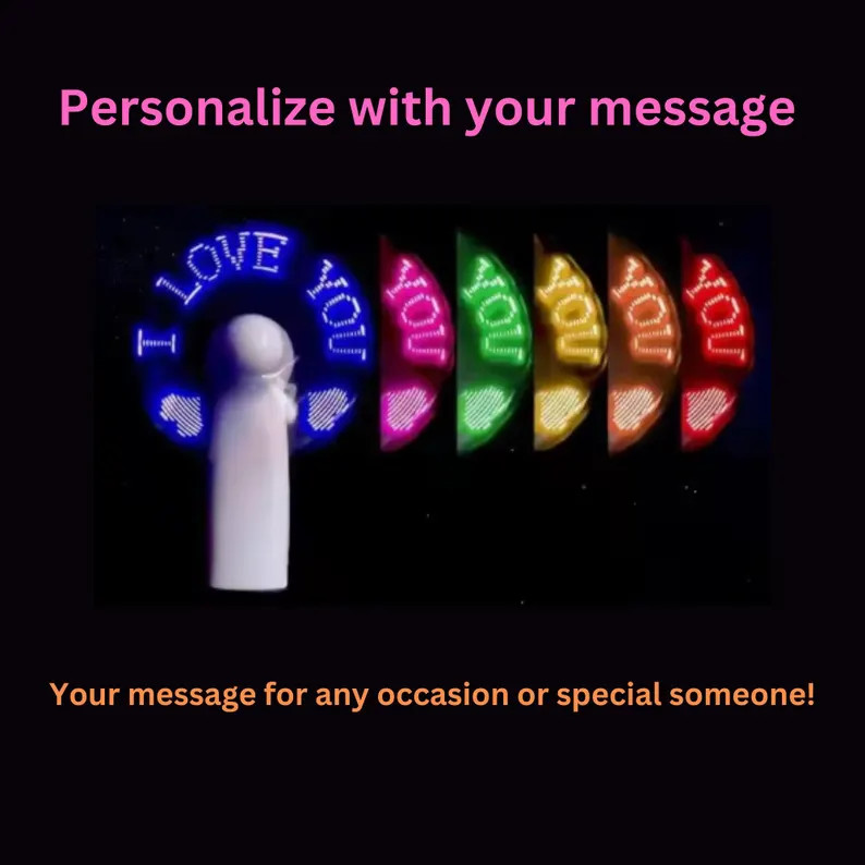 Personalized Rechargeable LED Message Fan, Custom Corporate Gift | Etsy (Global)