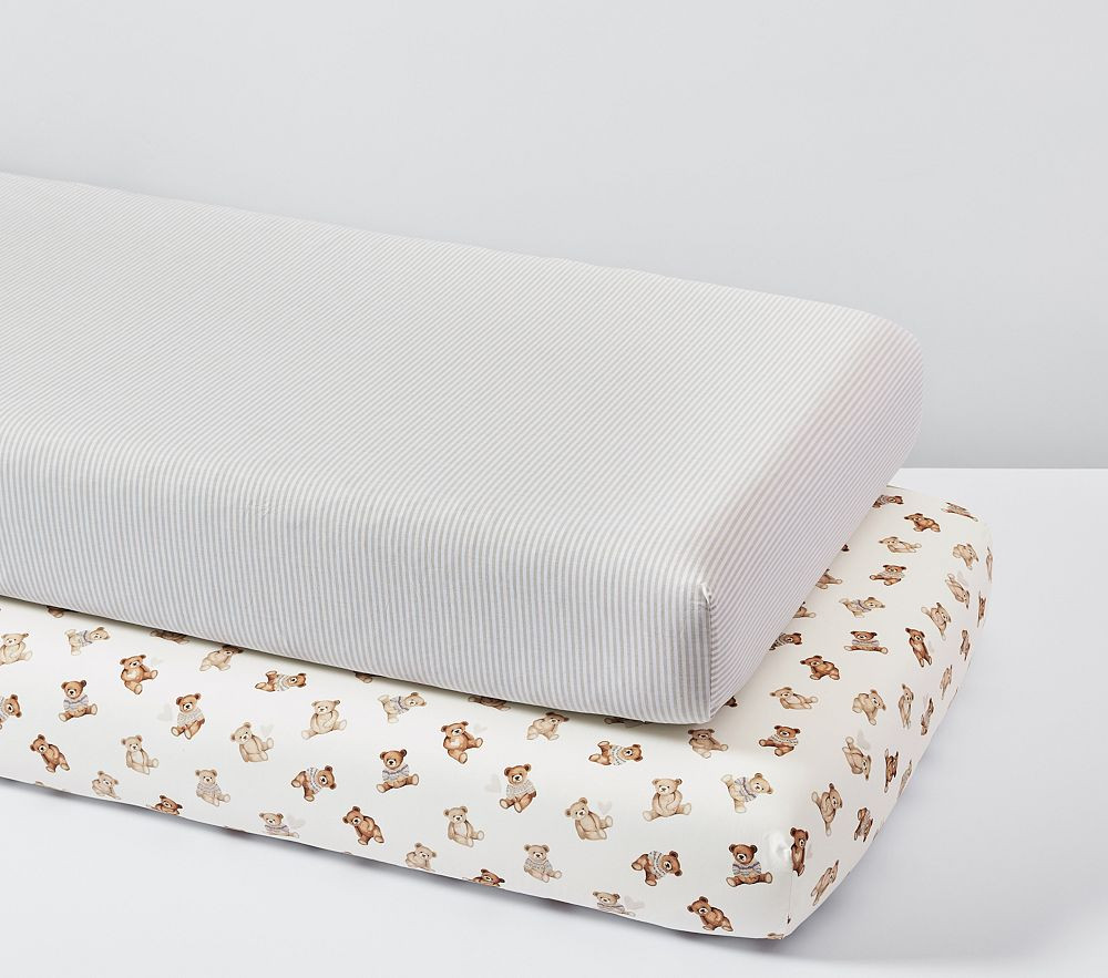 Teddy Bear Organic Crib Sheet Bundle - Set of 2 | Pottery Barn Kids