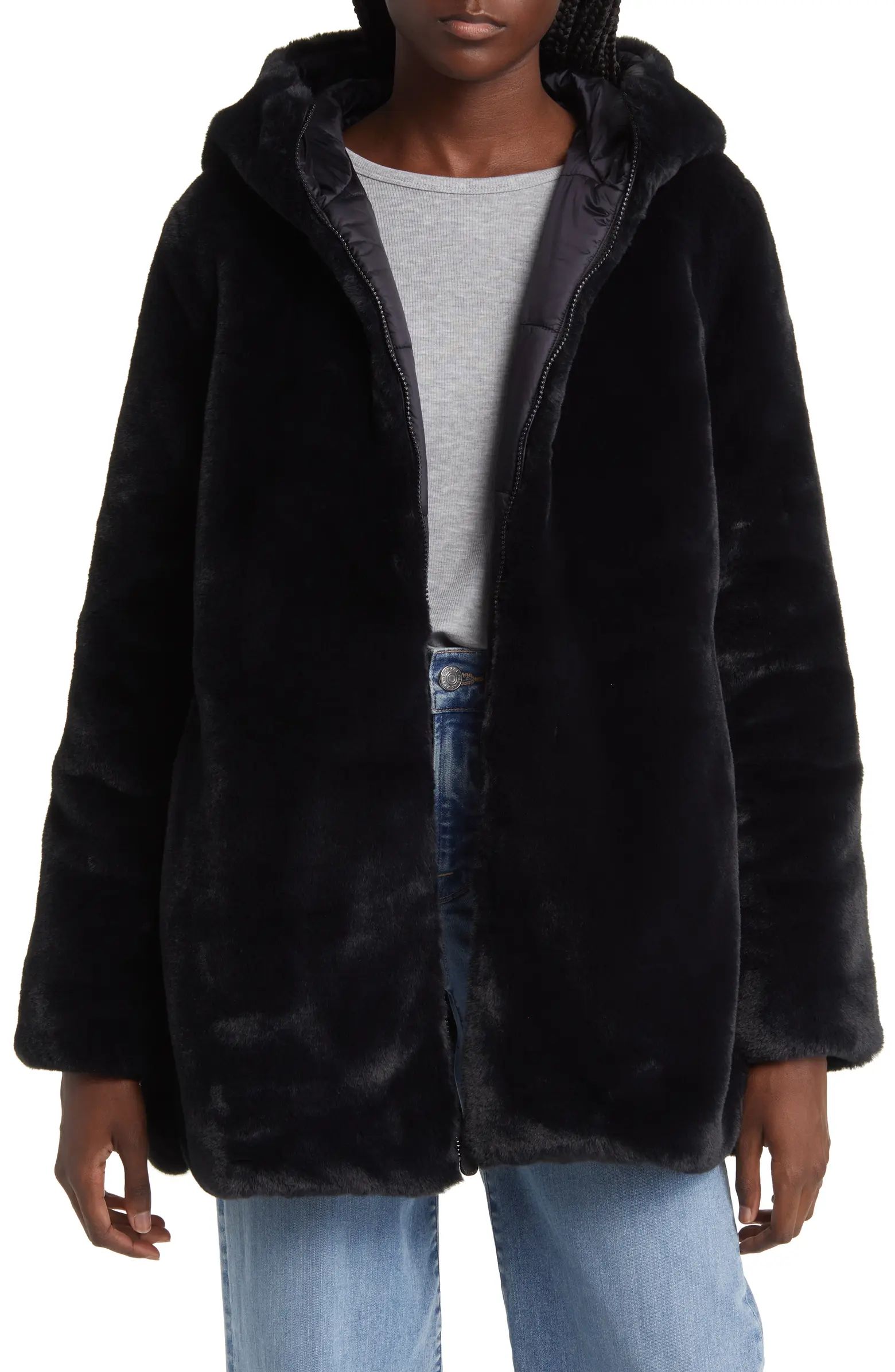 Bridget Reversible Faux Fur Hooded Jacket | Nordstrom